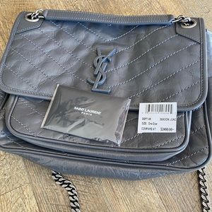 Like new never used YSL Grey Large Bag